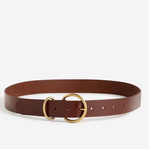 New MADEWELL Size L O-Buckle Leather Belt in Brown Leather $58 NR621 - Picture 1 of 3